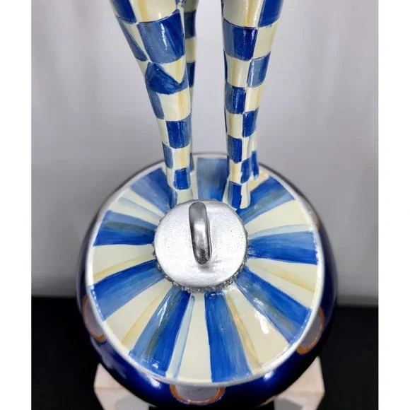 Mackenzie-Childs Royal Check Deary Deer on Ornament - Gold Antlers Holiday 16" - Picture 16 of 16